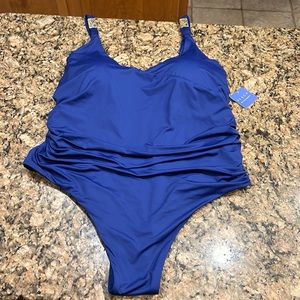 3X Beach by Melissa Odabash one piece blue swimsuit